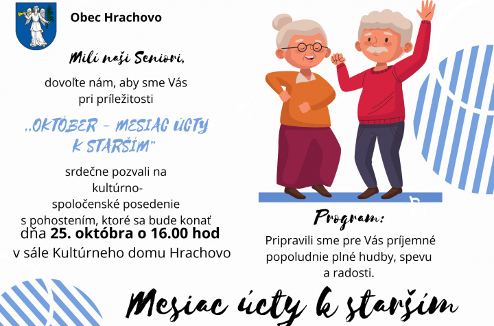 Mesiac úcty k starším dňa 25. 10. 2024 v sále Kultúrneho domu v Hrachove